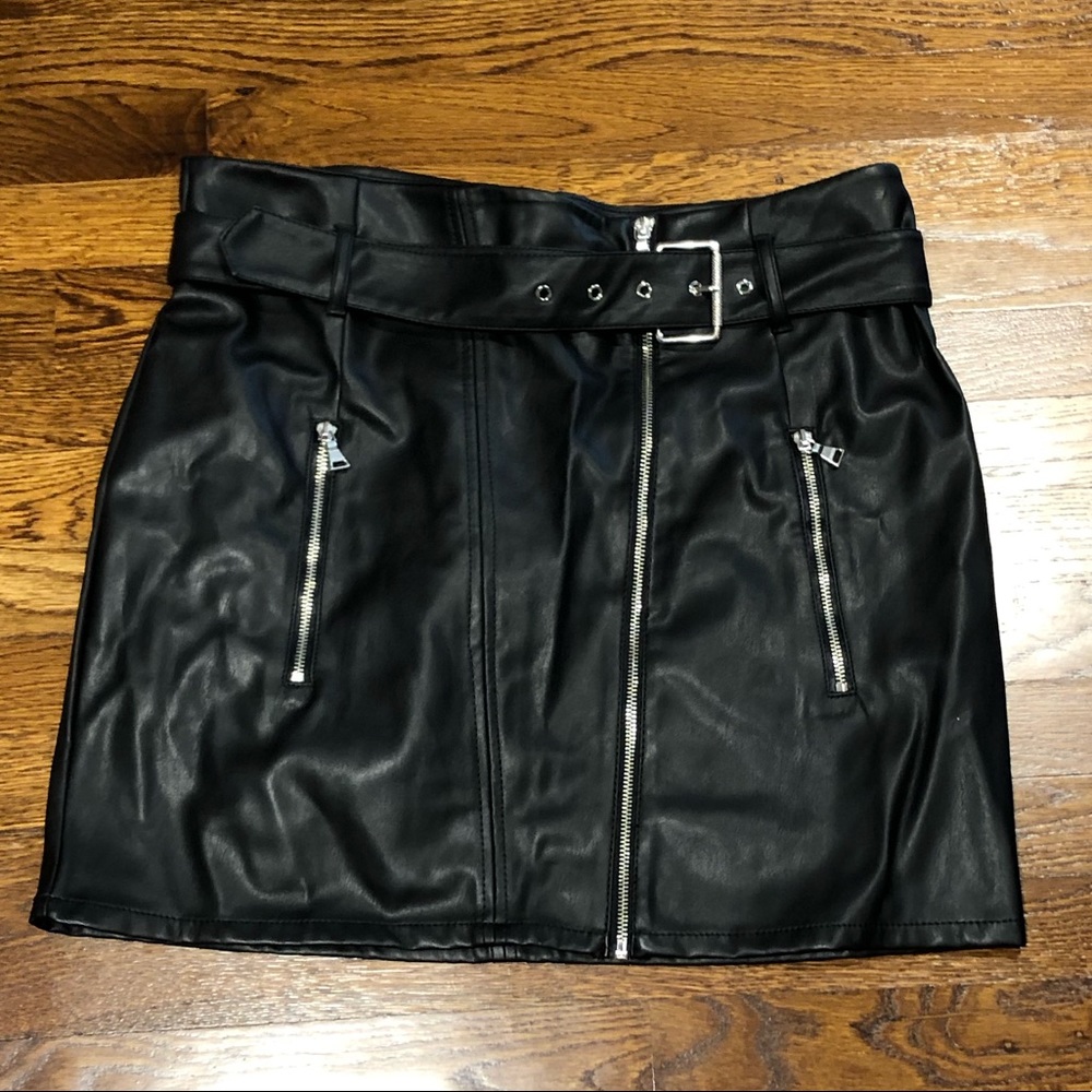 Foax Leather Skirt - Zipper Detailing